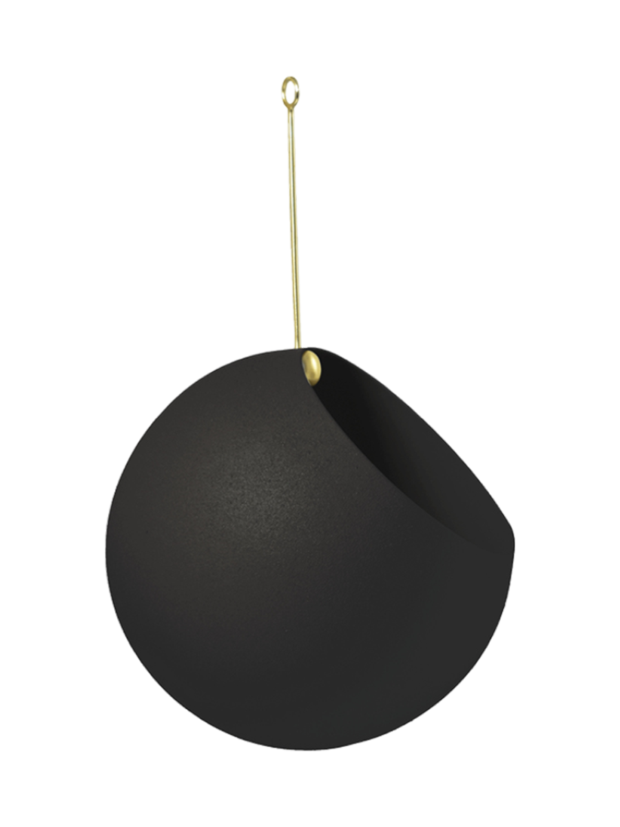 
Portavaso di design sospeso per interni/esterni „Globe“, nero/oro - Ø 17 x 28 cm