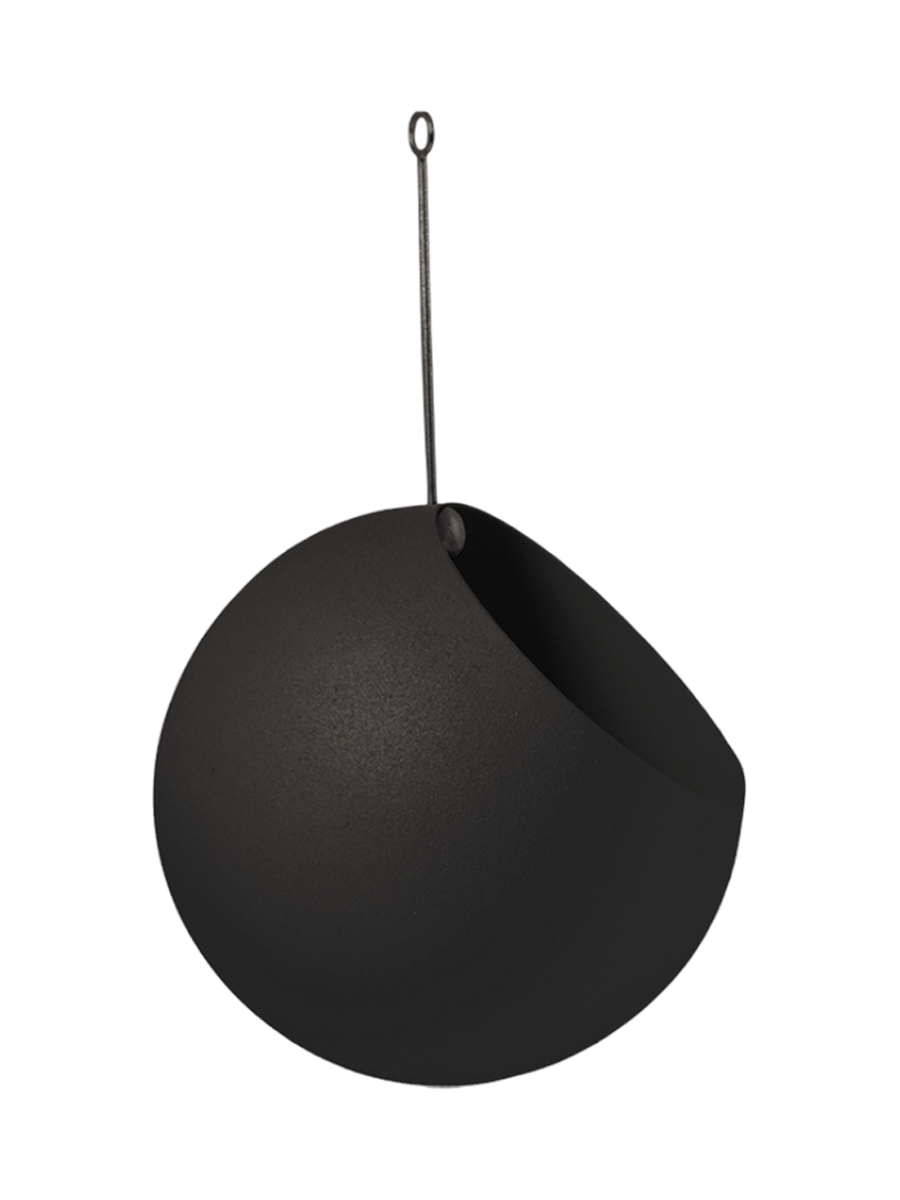 
Hanging In/Outdoor Design Planter "Globe", Black - Ø 17 x 28 cm