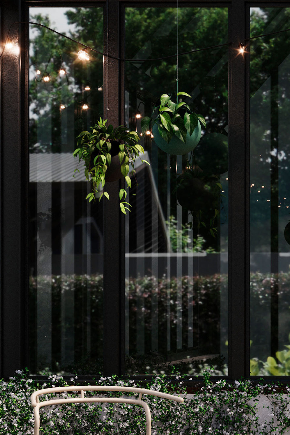 
Hanging In/Outdoor Design Planter "Globe", Black - Ø 17 x 28 cm