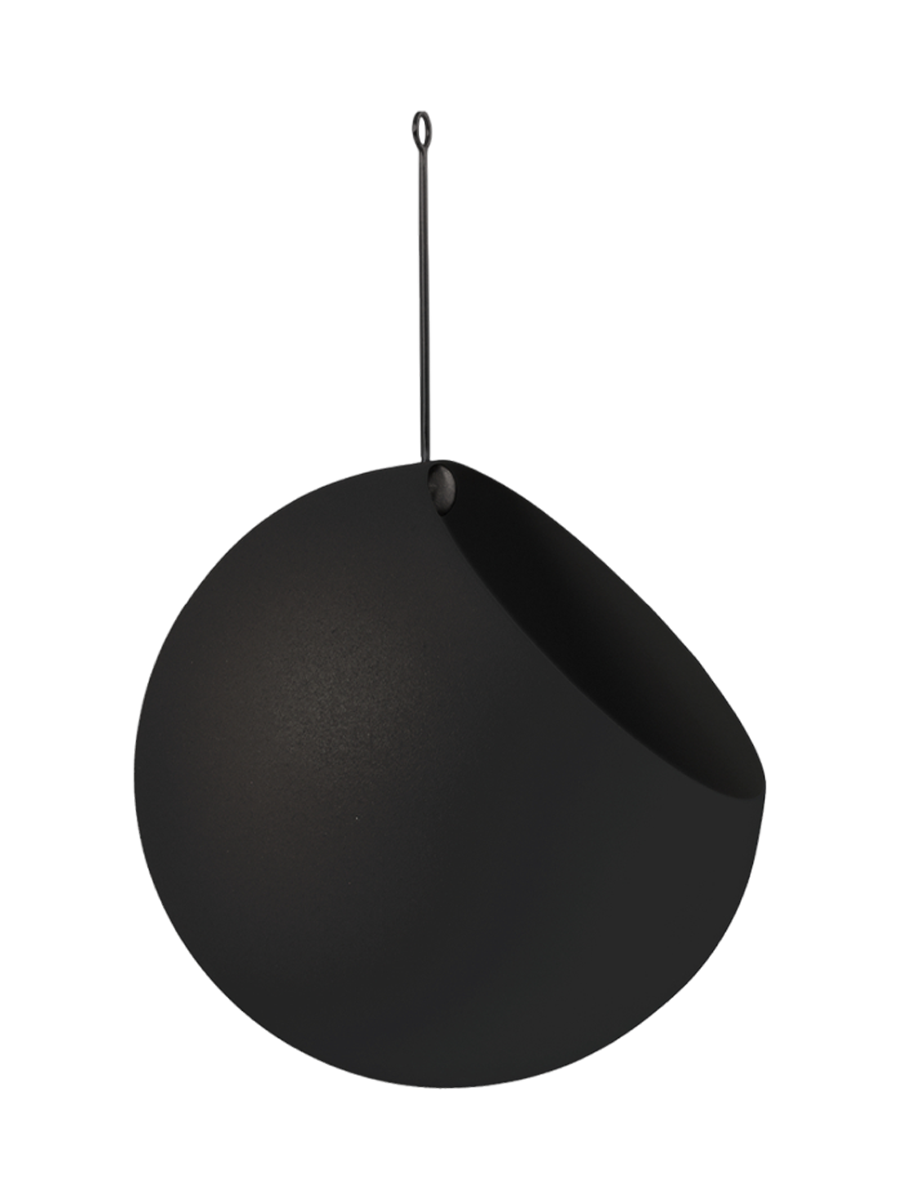 
Hanging In/Outdoor Design Planter "Globe", Black - 21 x 32 cm
