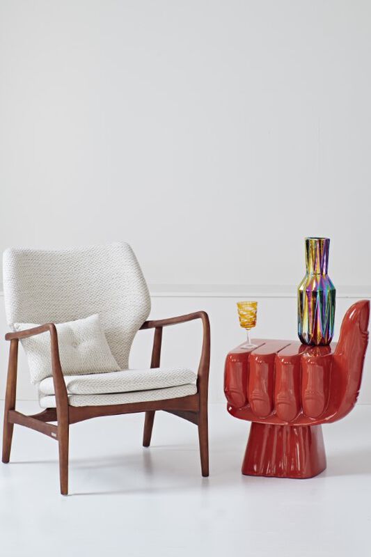 
Design Stuhl & Beistelltisch „First“ - Coral