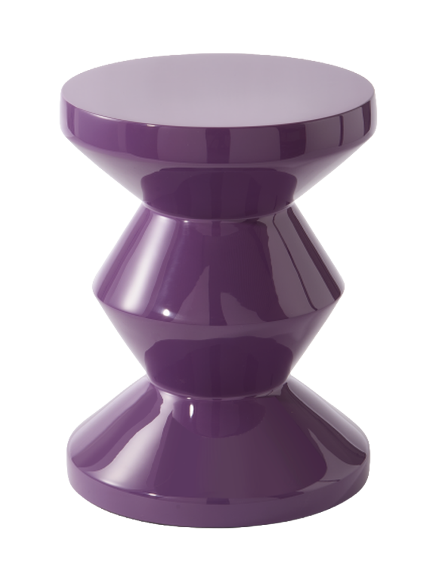 
"Zig Zag" Designer Side Table & Stool - Violet