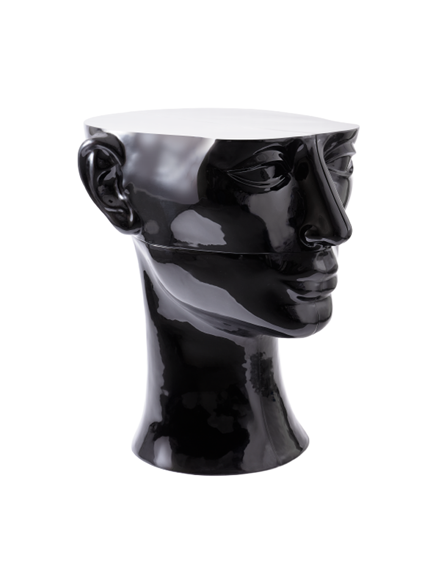
Design Couchtisch „Head“ - Schwarz / linke Gesichtshälfte