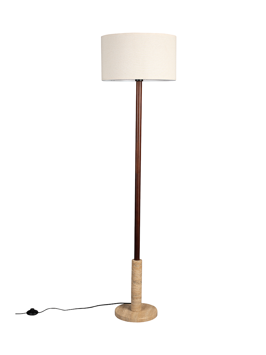 
Lampadaire design « Jackson » avec socle en travertin