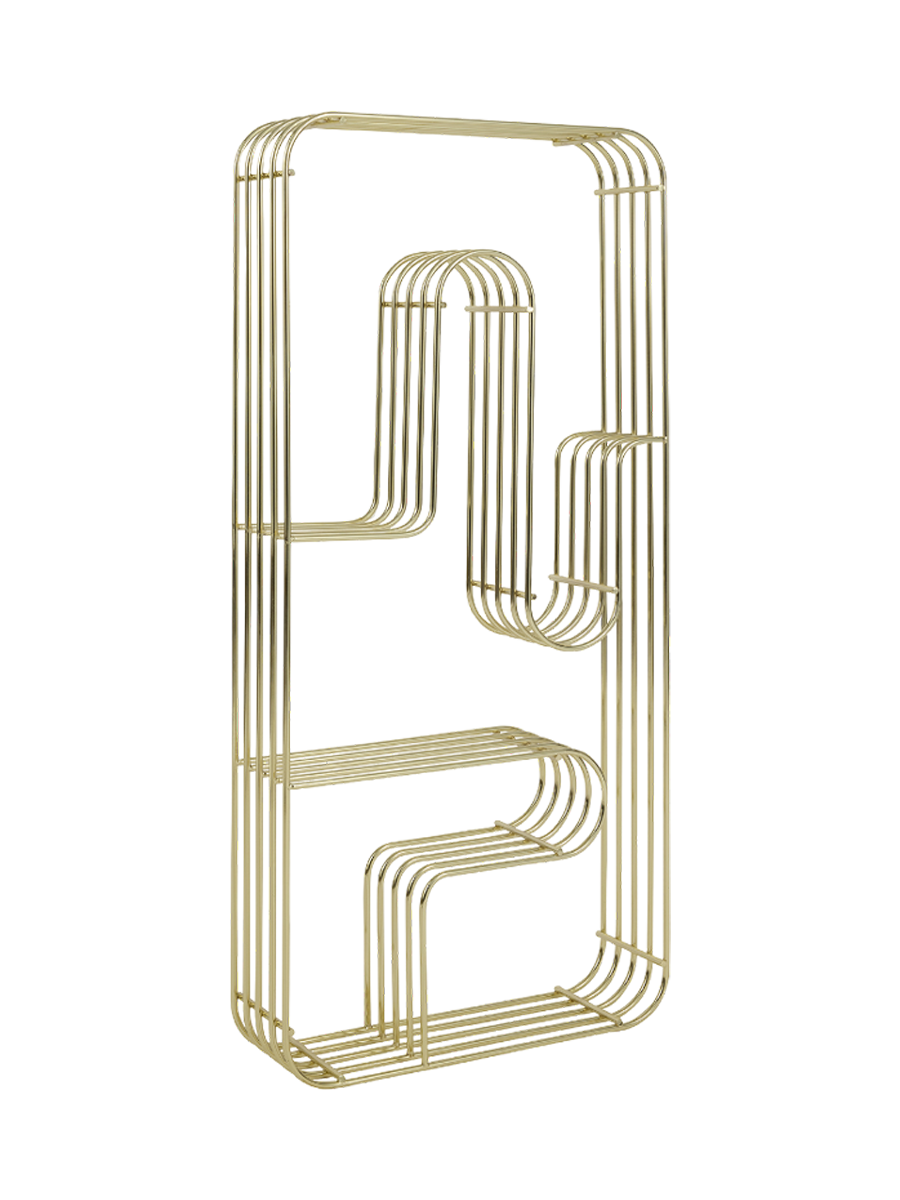 
Étagère murale design « Curva », grande - Or