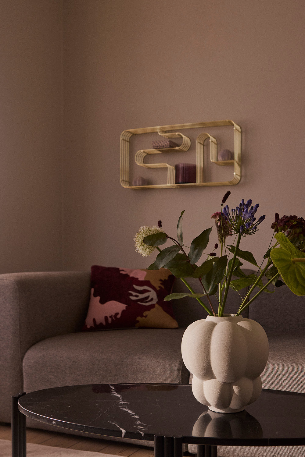 
Étagère murale design « Curva », grande - Or