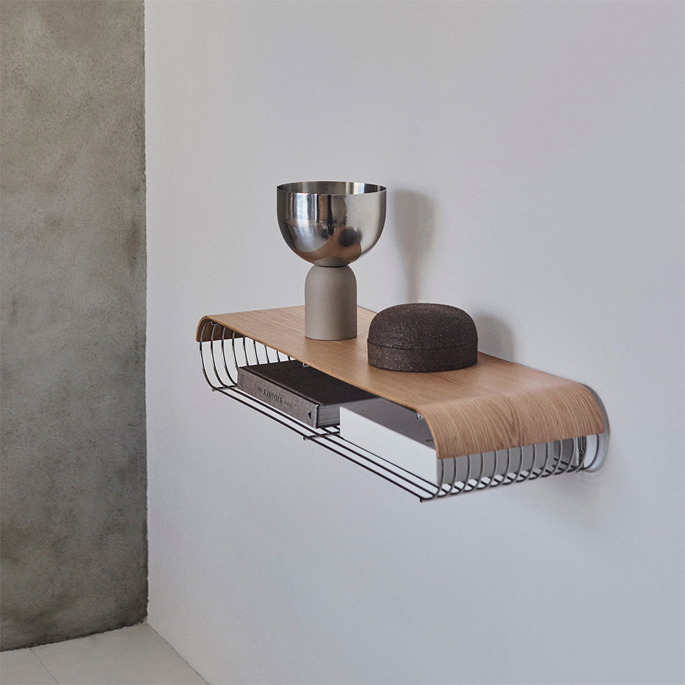 
Wooden tray "Curva" for the Curva wall shelf, Large - Nut tree