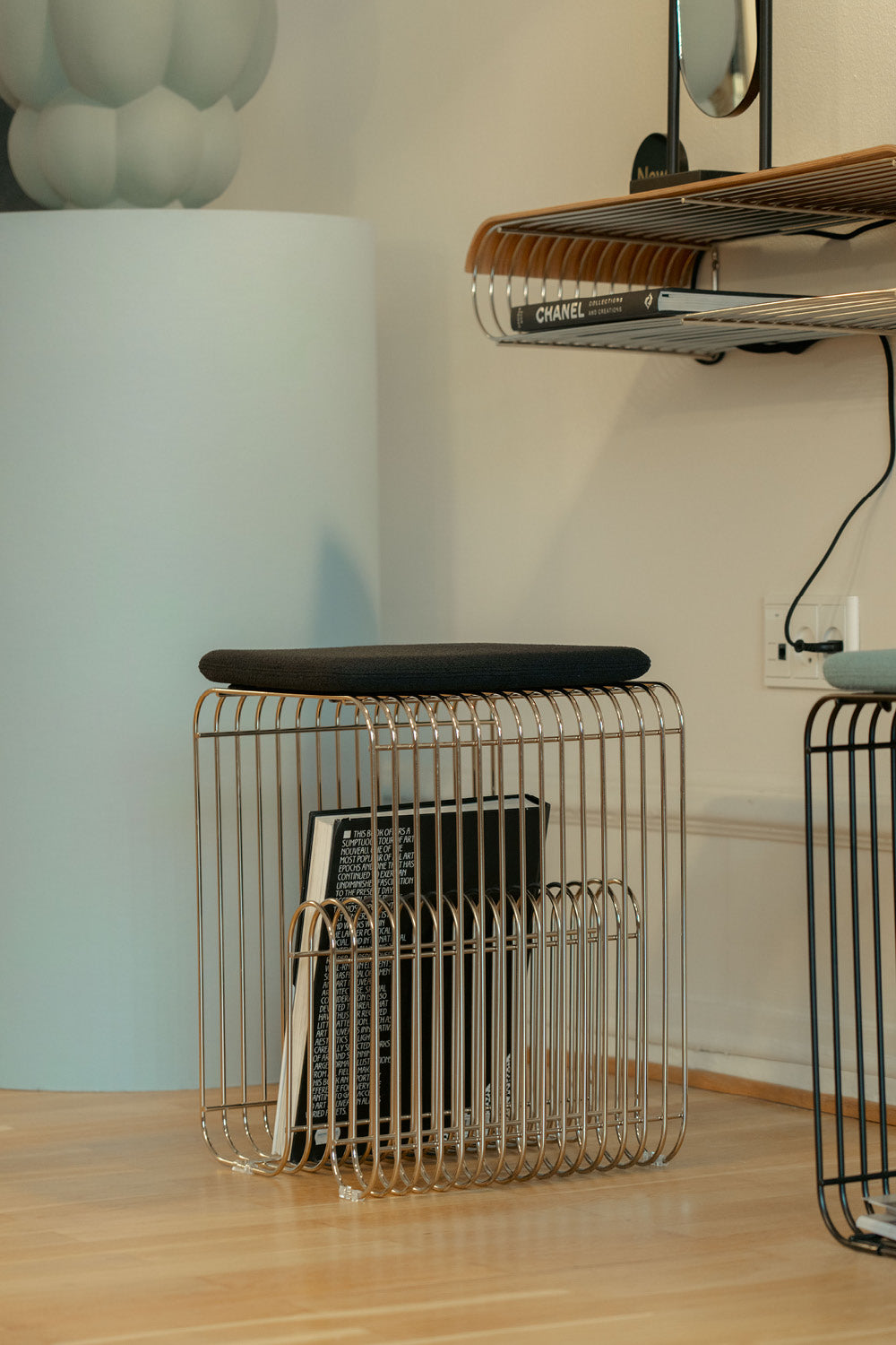
"Curva" seat cushion for the Curva stool - Anthracite Boucle