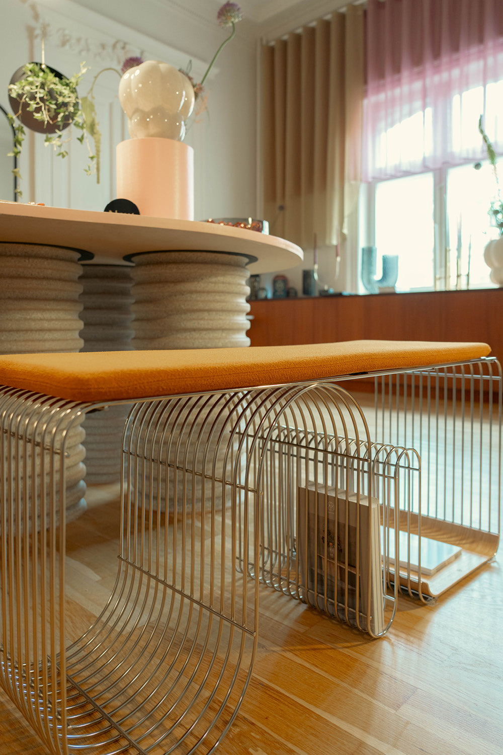 
Seat cushion "Curva" for the Curva bench - Amber Bouclé
