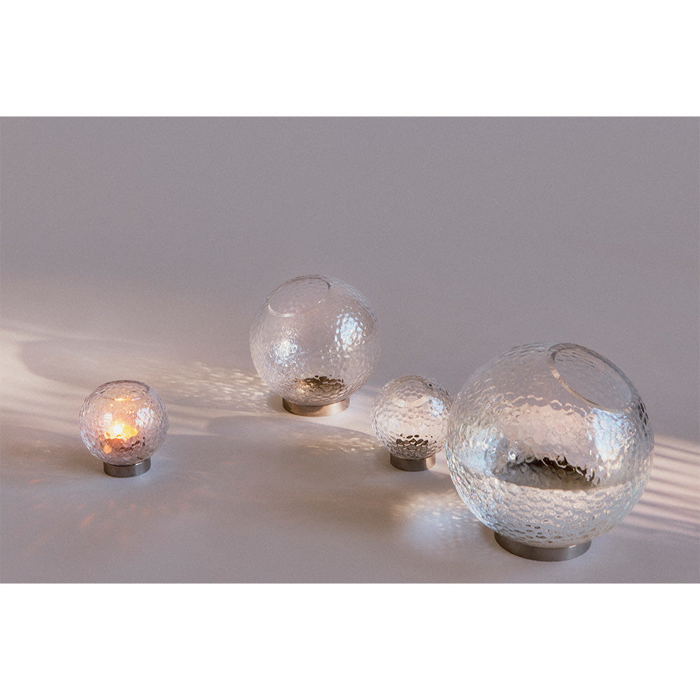 
Vaso di design „Globe Bubbles“ - trasparente/argento - Ø 21 cm x H 21 cm