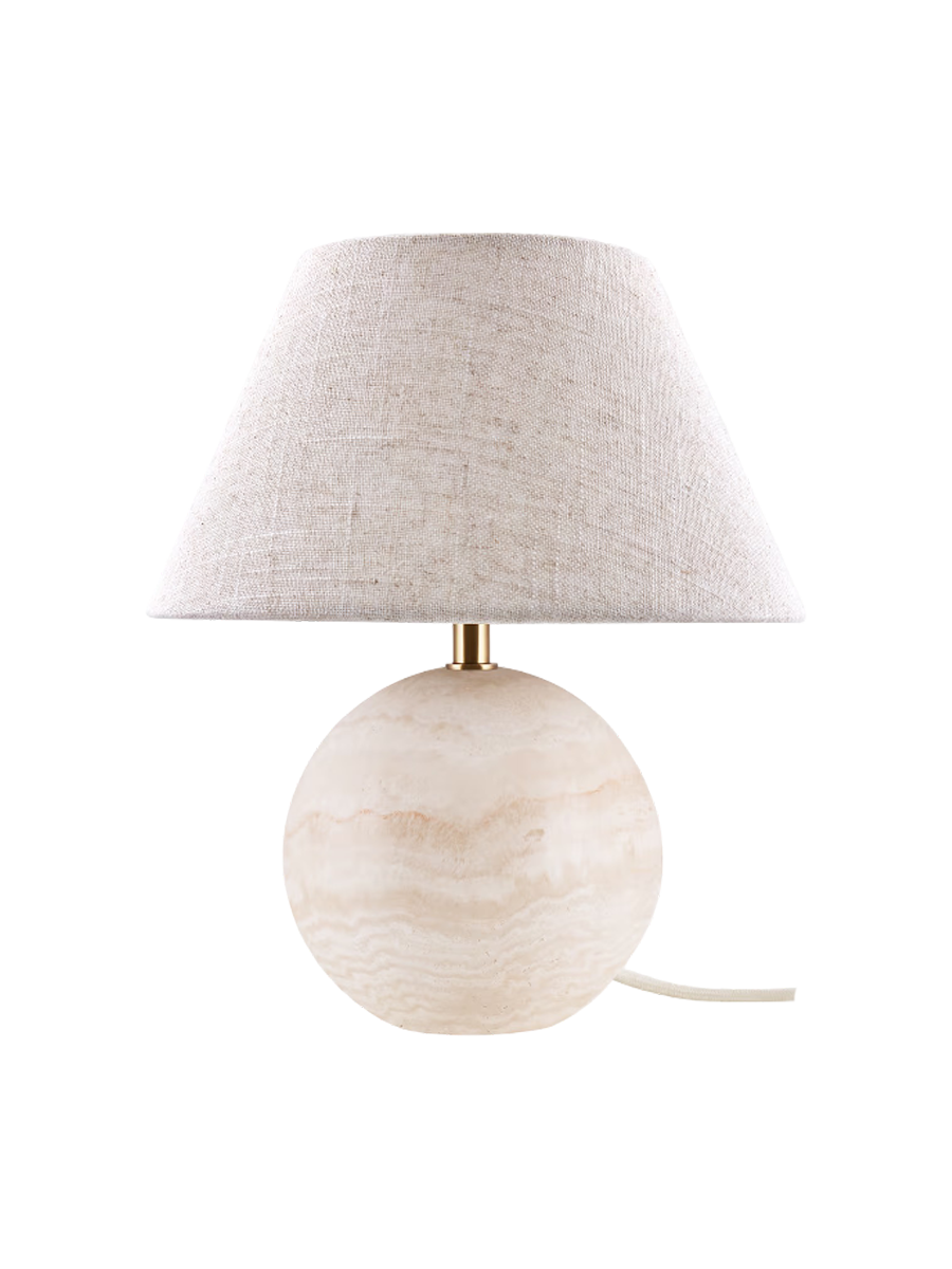 
Marble Design Table Lamp "Castello" Ø 24 x Height 28 cm - Travertine