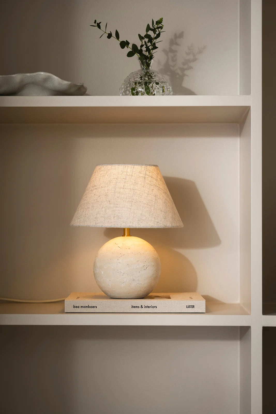 
Marble Design Table Lamp "Castello" Ø 24 x Height 28 cm - Travertine