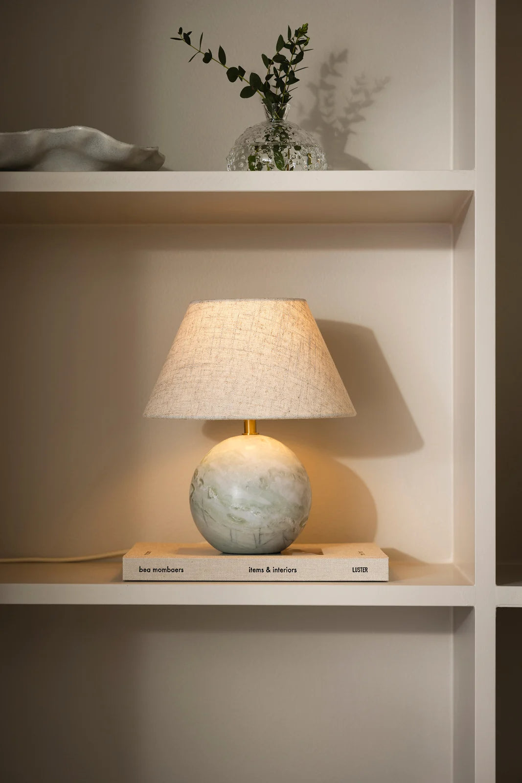 
Marble Design Table Lamp "Castello" Ø 24 x Height 28 cm - Beige/Light Green