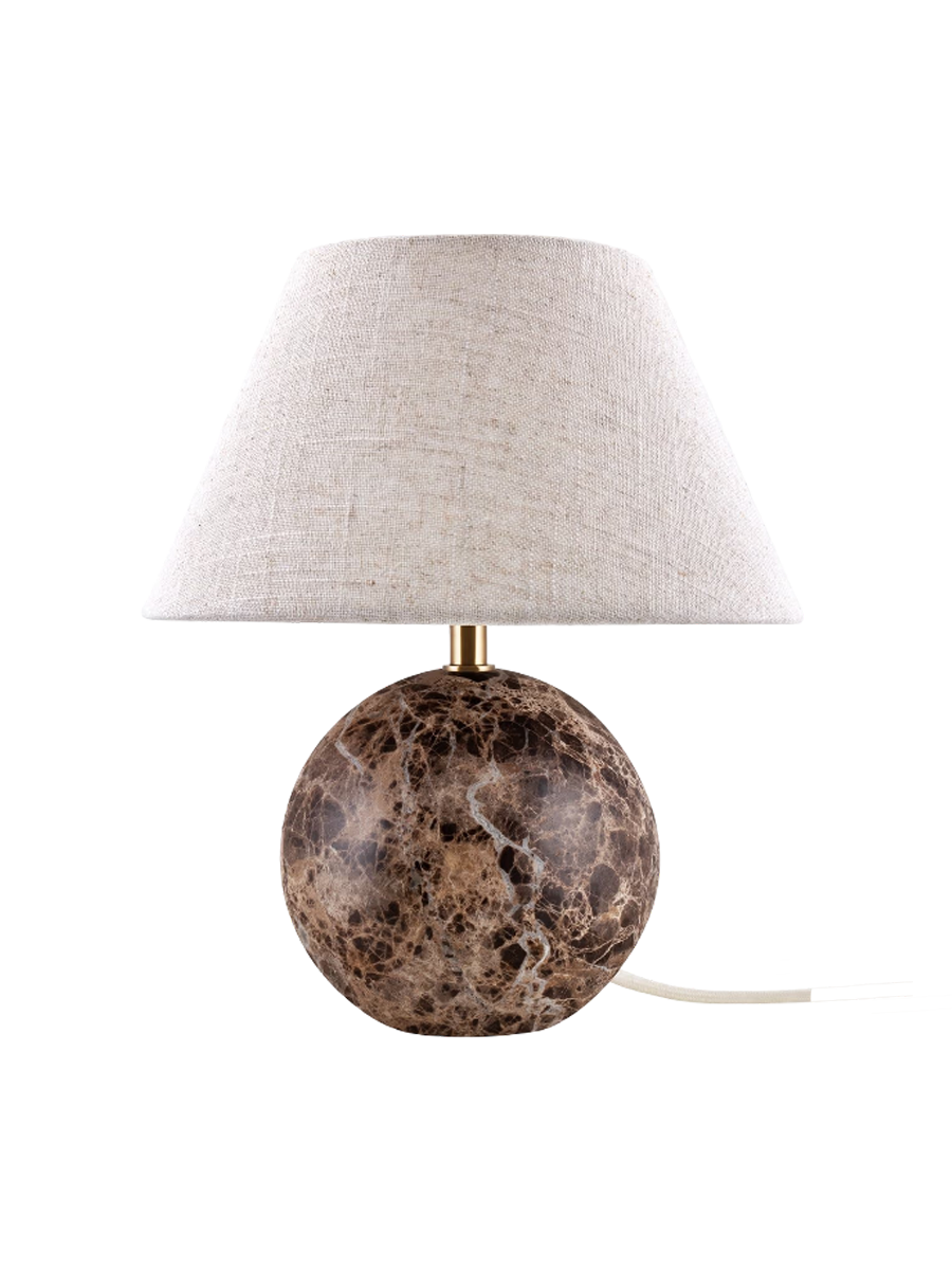
Marble Design Table Lamp "Castello" Ø 24 x Height 28 cm - brown marble