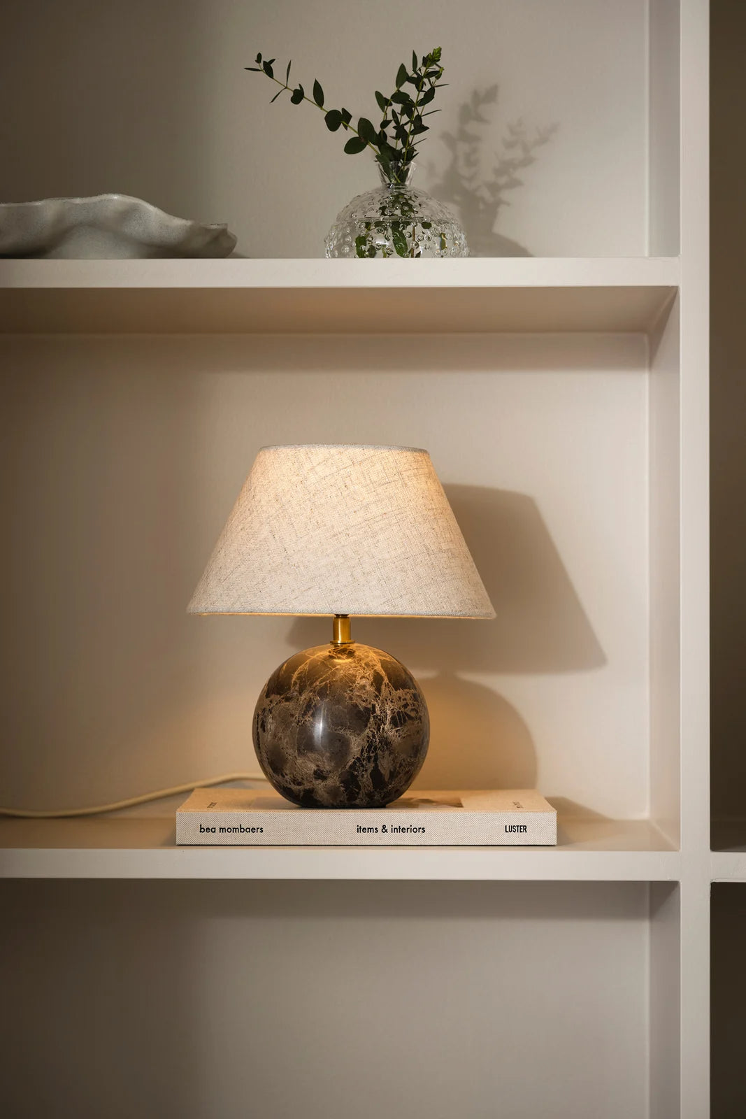 
Marble Design Table Lamp "Castello" Ø 24 x Height 28 cm - brown marble