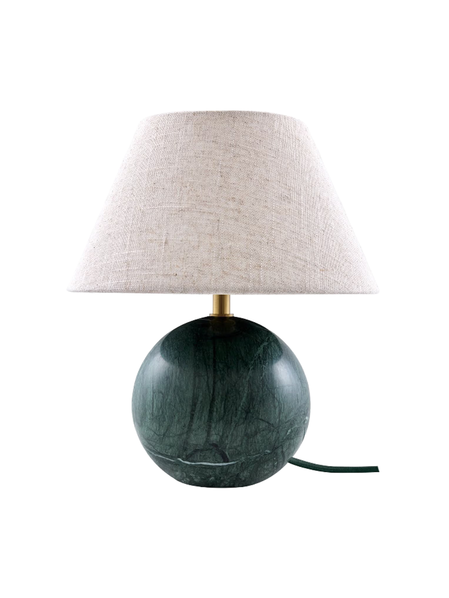 
Marble Design Table Lamp "Castello" Ø 24 x Height 28 cm - Beige/Dark Green