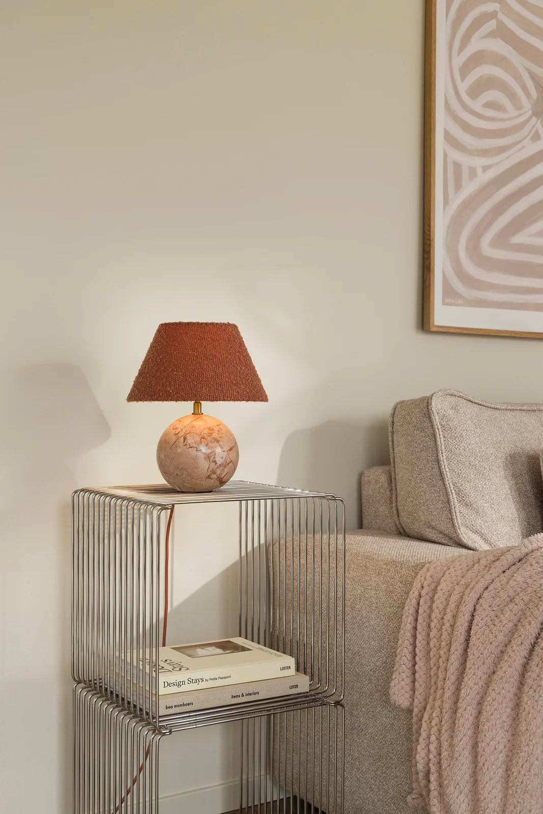 
Marble Design Table Lamp "Castello" Ø 24 x Height 28 cm - pink marble