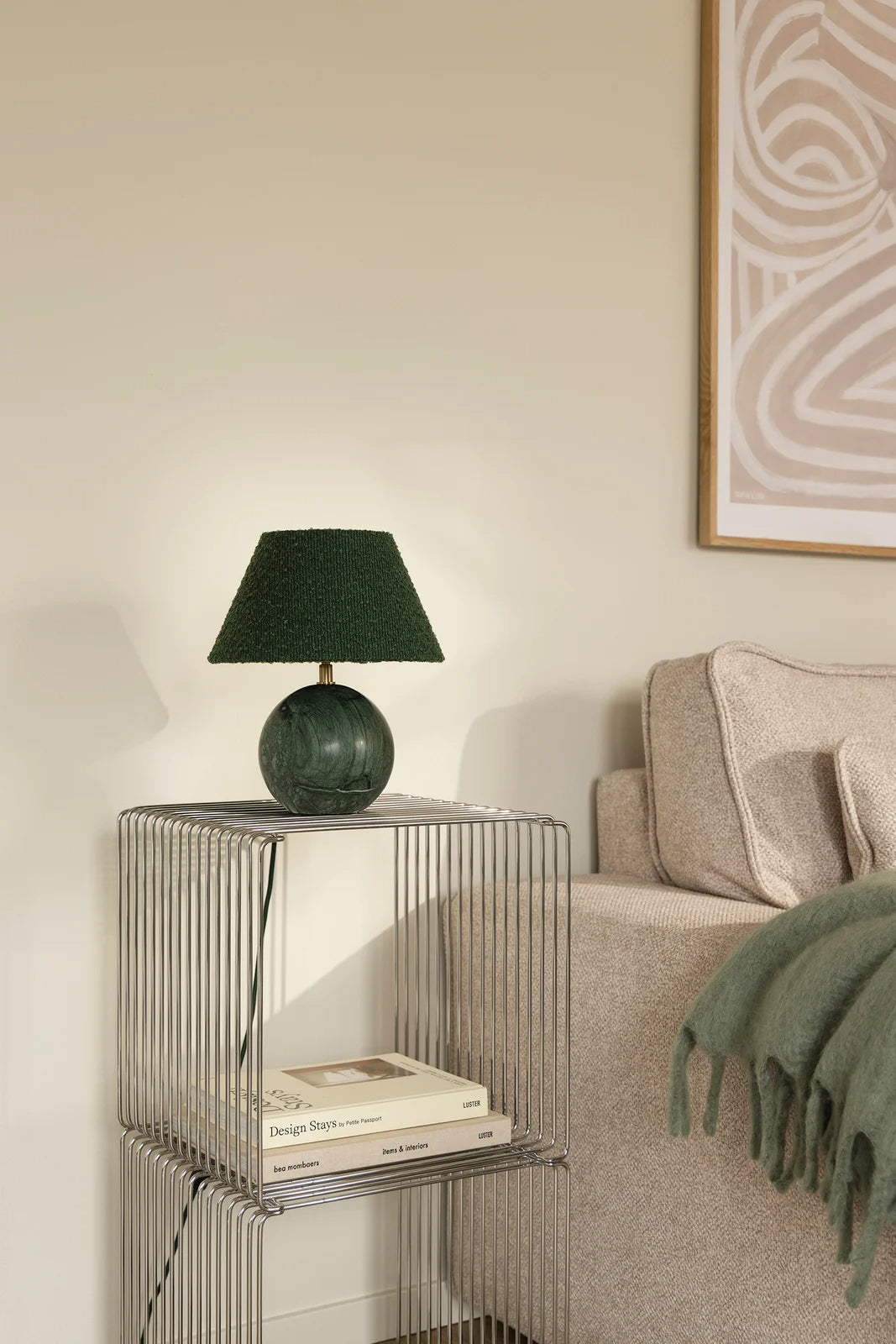 
Marble Design Table Lamp "Castello" Ø 24 x Height 28 cm - dark green marble