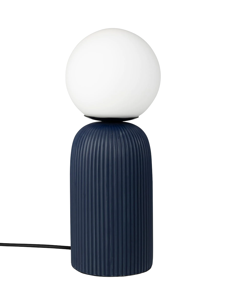 
Lampada da tavolo di design «Dash» con base in ceramica, Ø 15 x 38 cm, blu scuro