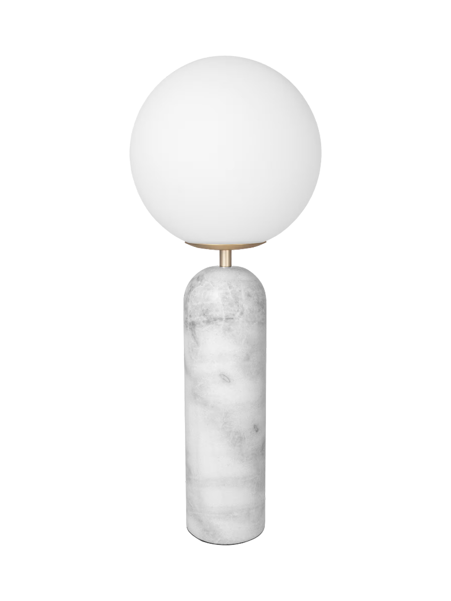 
Grande lampada da tavolo di design „Torrano“ con base in marmo - marmo bianco