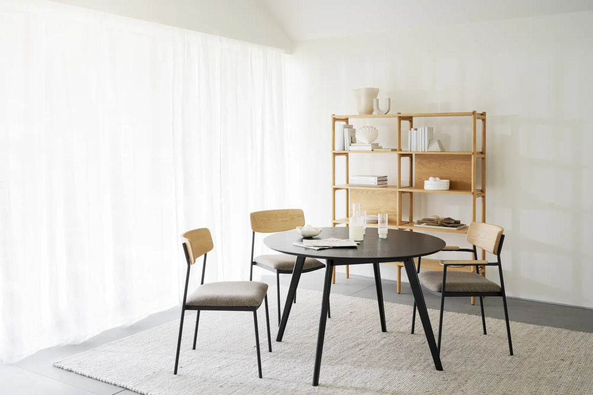 
Tavolo da pranzo rotondo «Yumi» Ø 115 cm - Rovere Nero