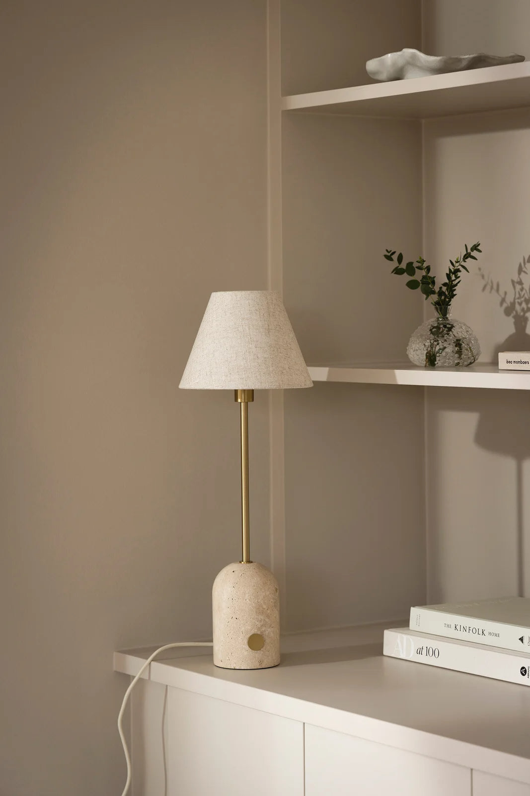 
Marble Design Table Lamp "Gino" - Travertine