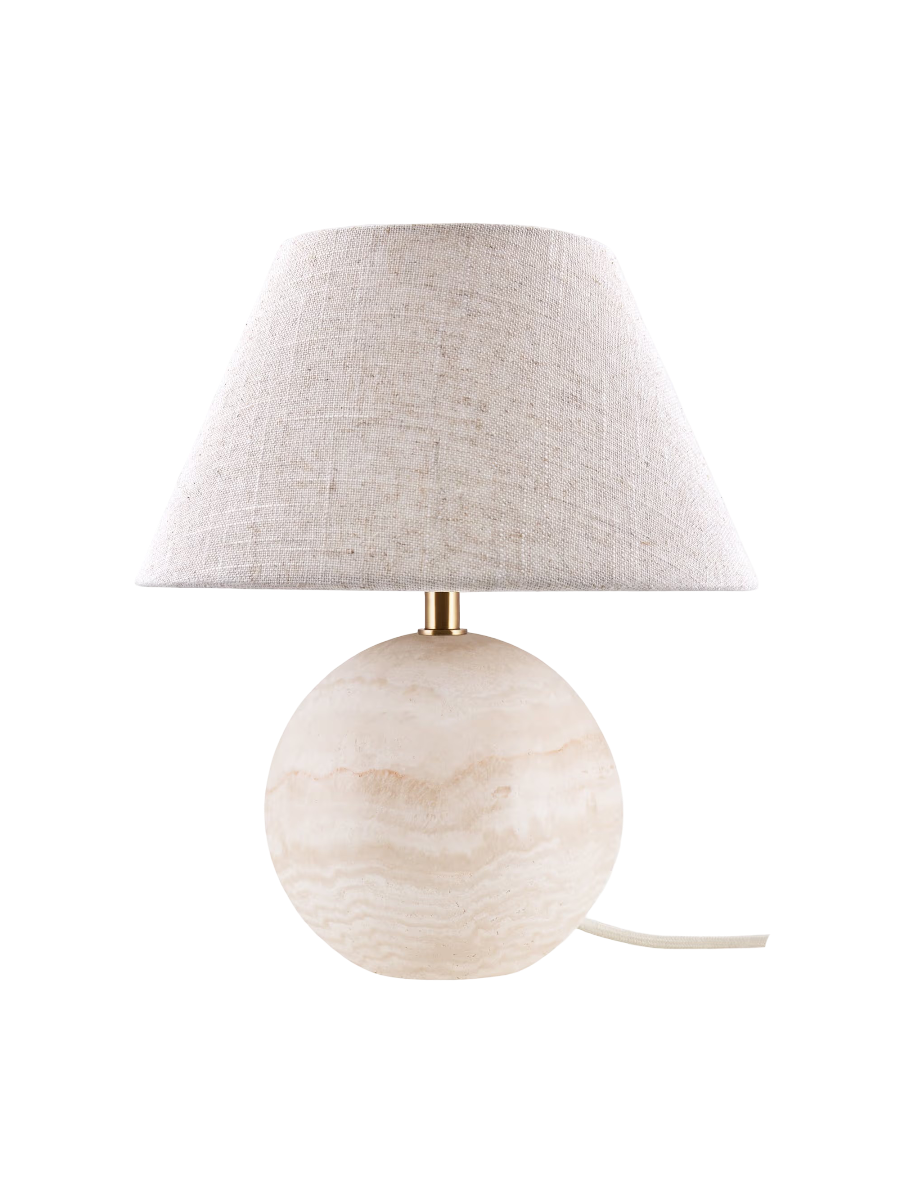 
Lampada da tavolo di design in marmo «Castello» Ø 35 x altezza 38 cm - Beige/Travertino