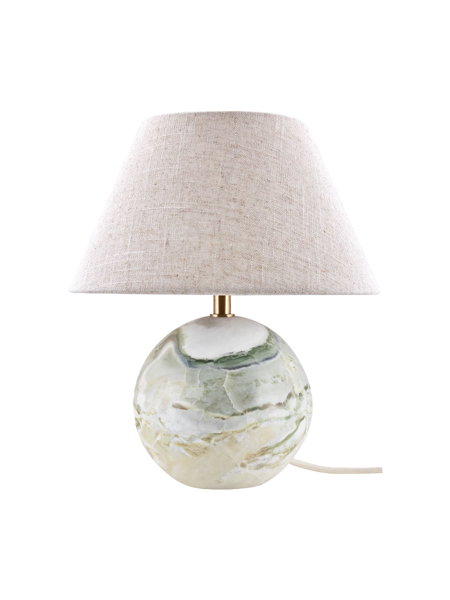 
Lampada da tavolo di design in marmo «Castello» Ø 35 x altezza 38 cm - Beige/Verde chiaro