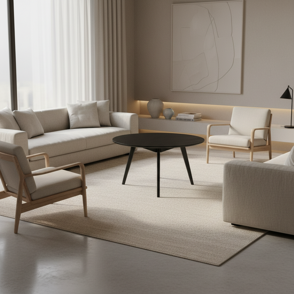 
Runder Couchtisch „Yumi“ Ø 90 cm - Schwarz