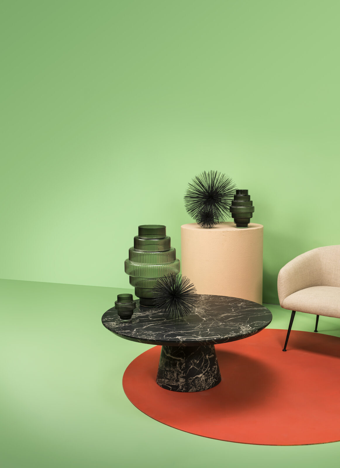 
Runder Couchtisch „Marble Look“ Ø 100 cm