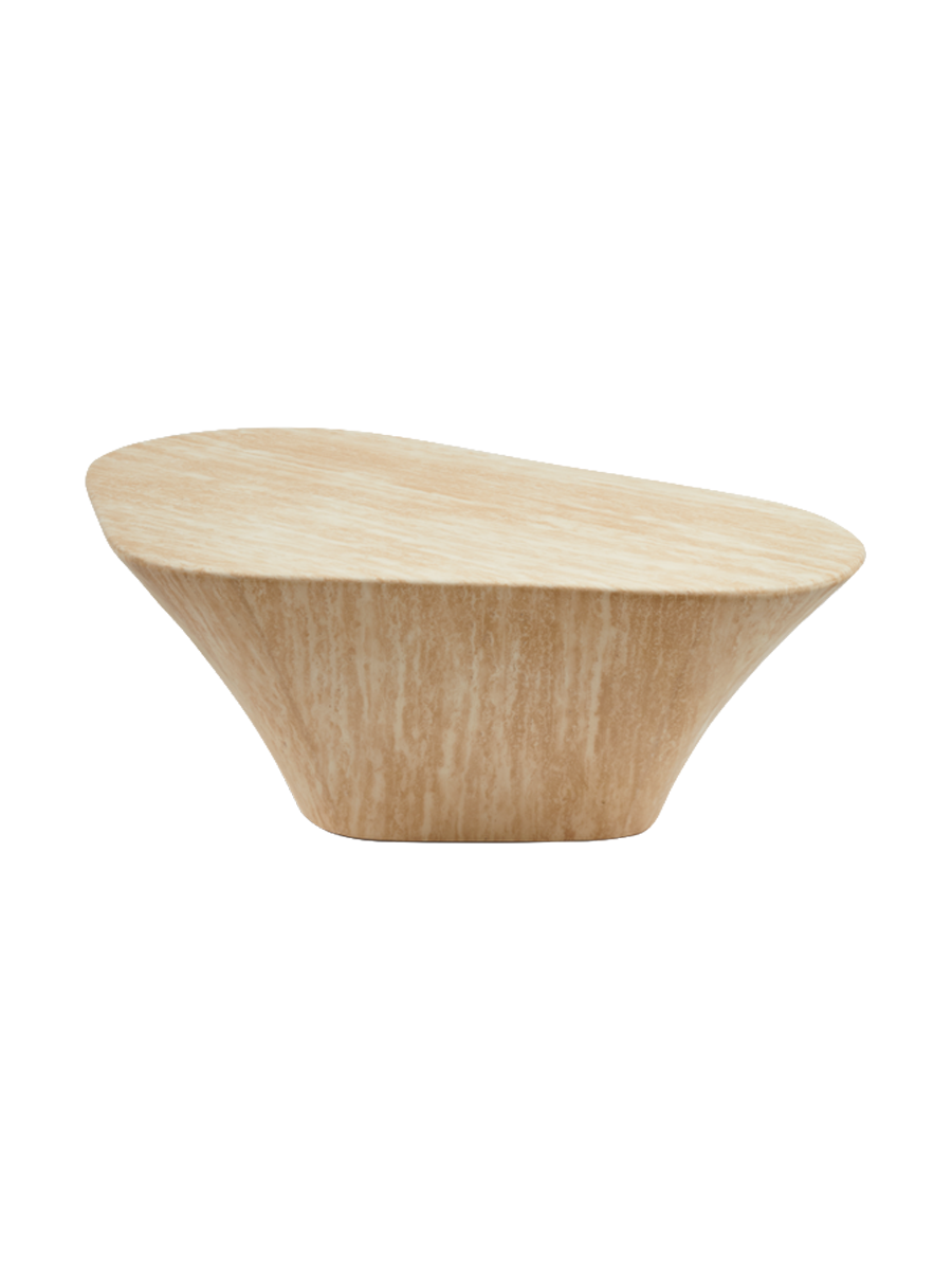 
Asymmetrischer Design Couchtisch „Marble Look“ - Travertin