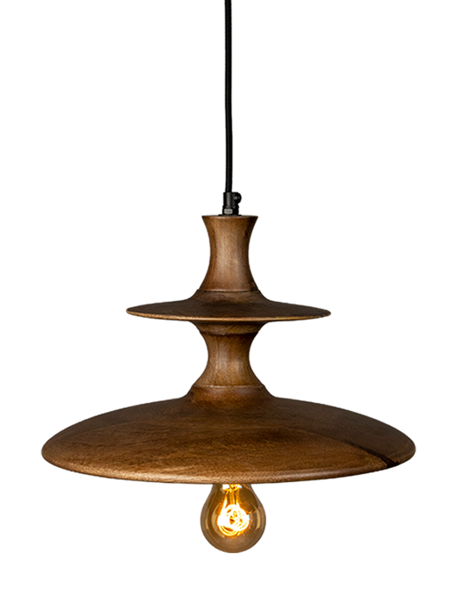 
Designer Pendant Lamp "Cath Walnut" - 25 x 43 cm diameter