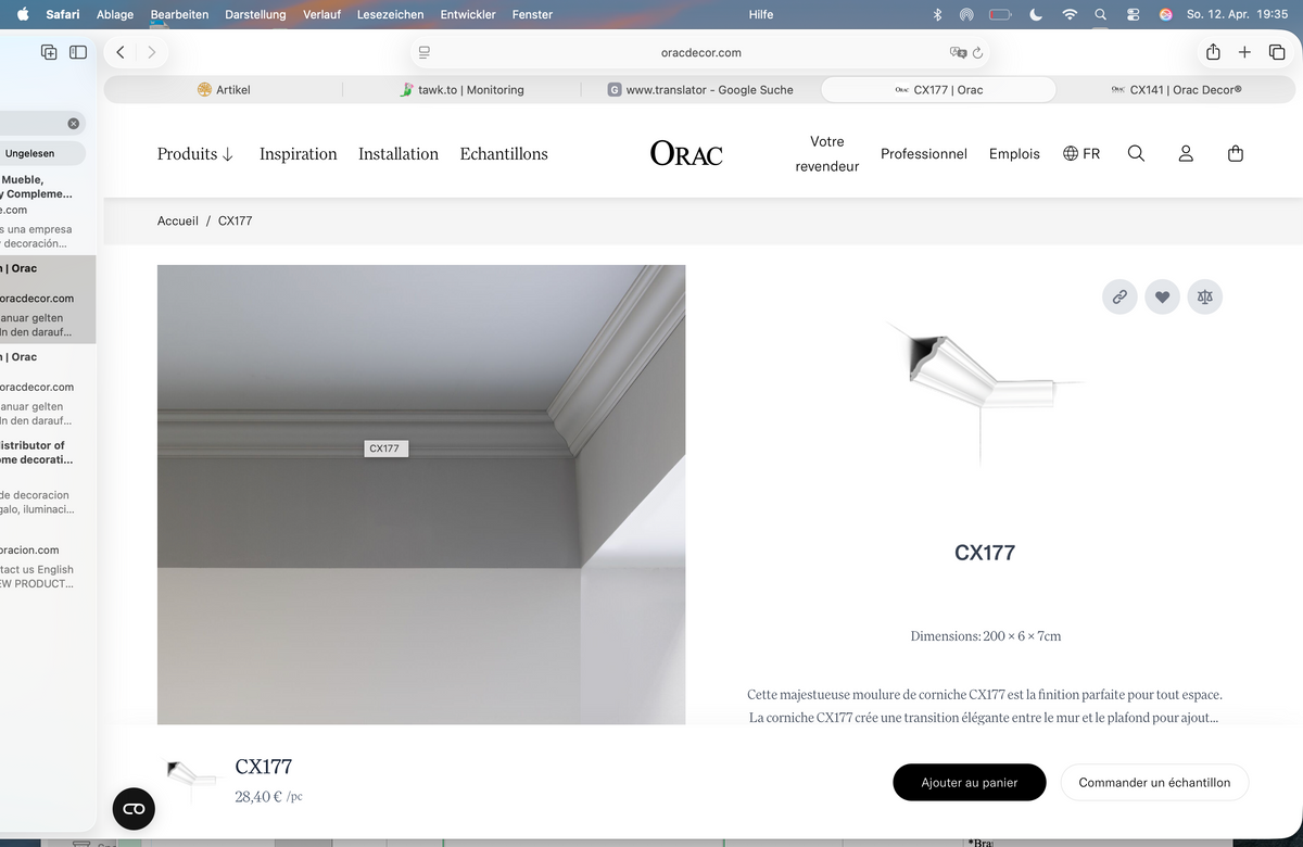 
Decorative molding "CX 177" - 200 cm