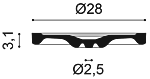 
Elemento decorativo da parete e soffitto „R 13“ - Ø 28 cm