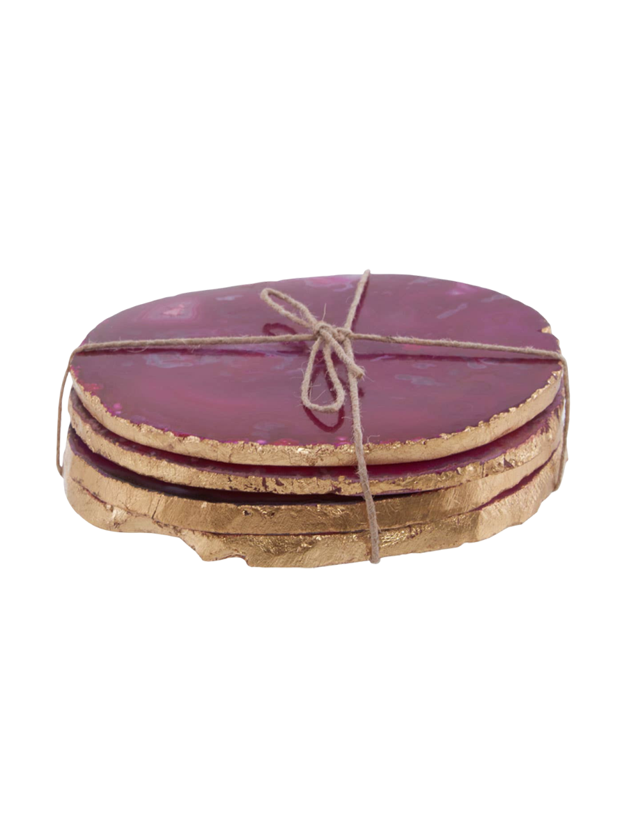 
Lot de 4 dessous de verre « Agata Pink »