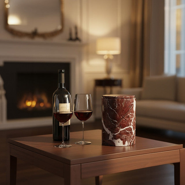 
Seau à glaçons et pot de rangement élégant "Salmo" en marbre, rouge