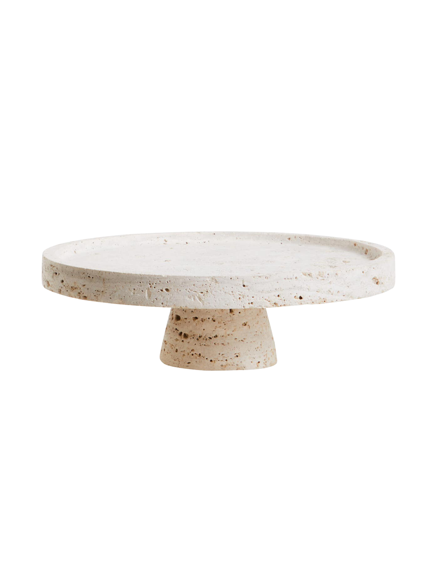 
"Holly" noble cake stand made of travertine stone