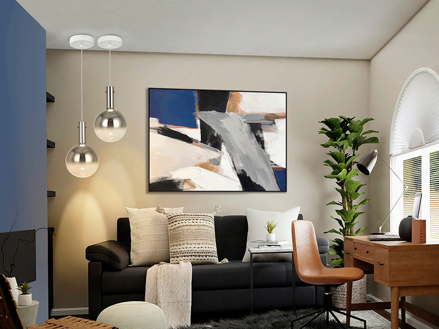 
Suspension design LED « Matices » à 1 lampe - Gris fumé