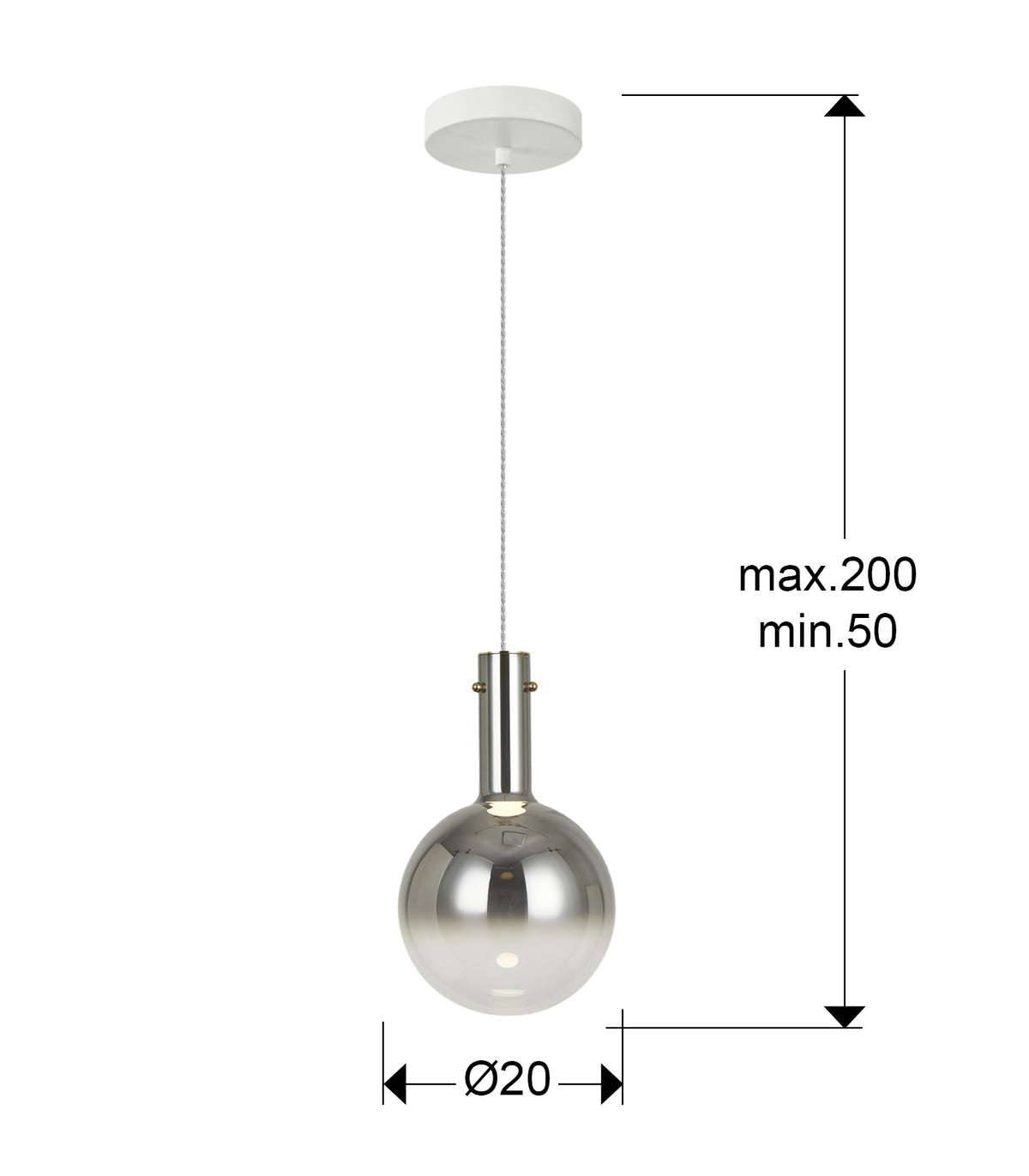 
Suspension design LED « Matices » à 1 lampe - Gris fumé
