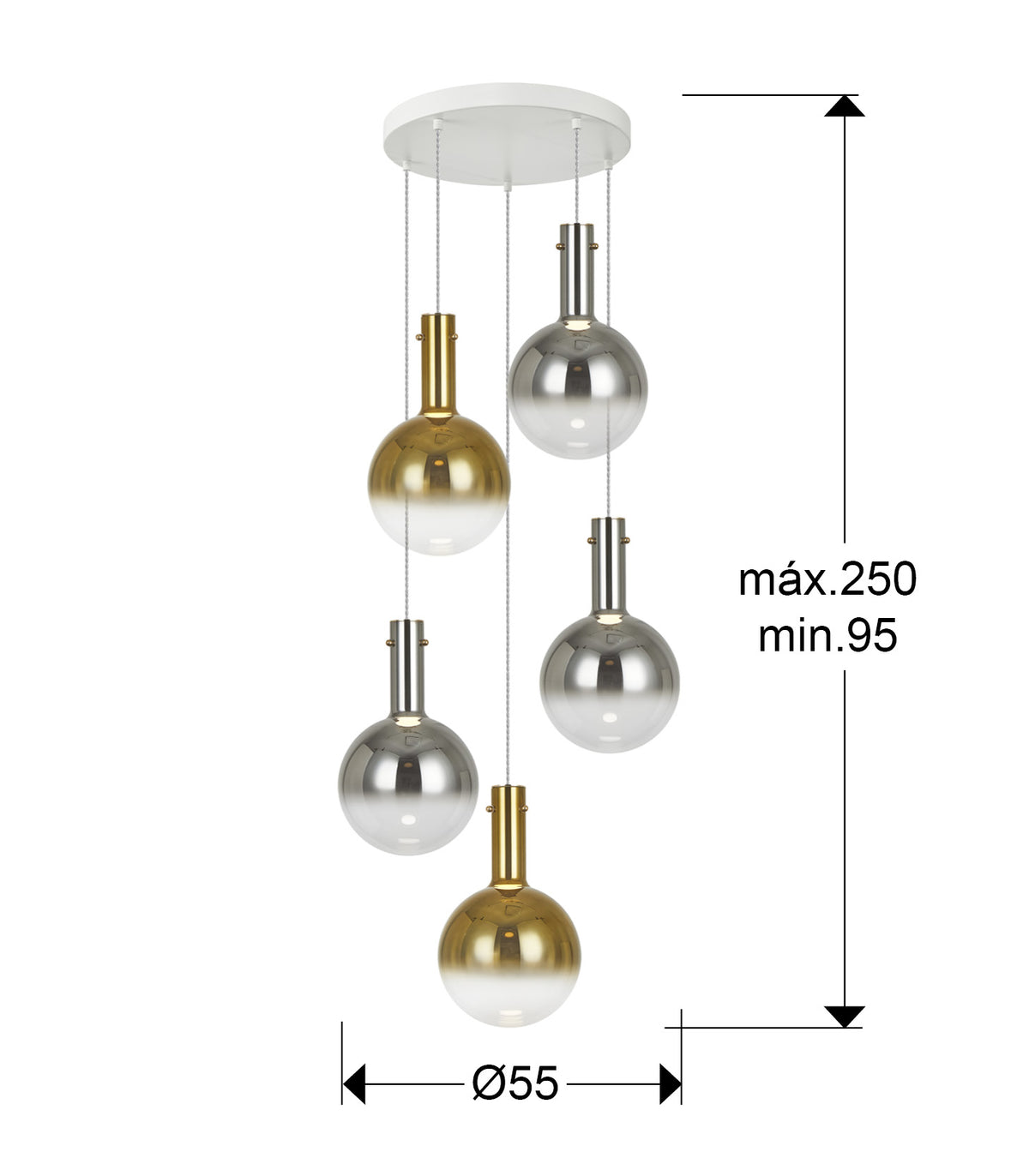 
Lampada a sospensione LED di design „Matices“, a 5 luci