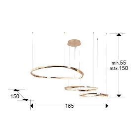 
Lampada a sospensione LED di design dimmerabile „Orbitas XL“ con telecomando
