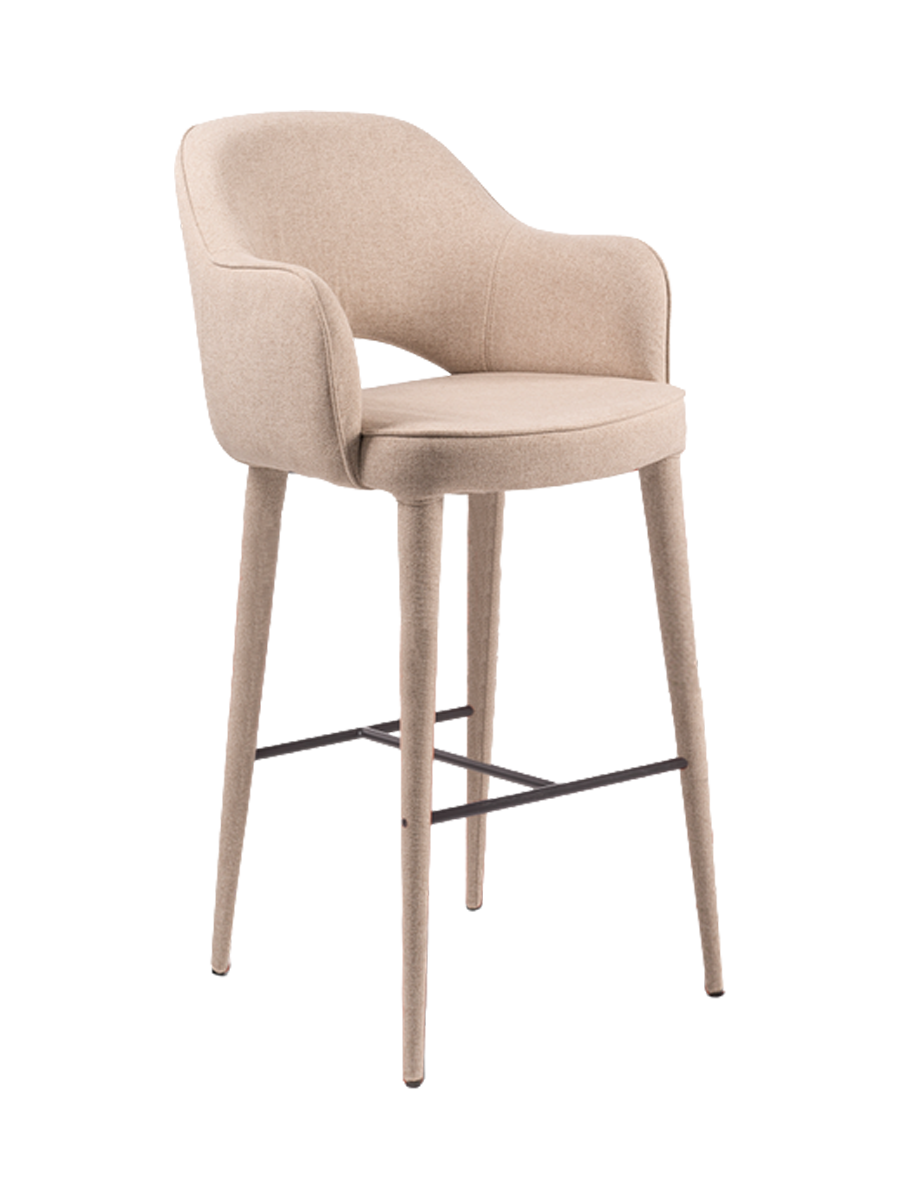 
Design Barstuhl mit Armlehnen „Cosy“ - Beige