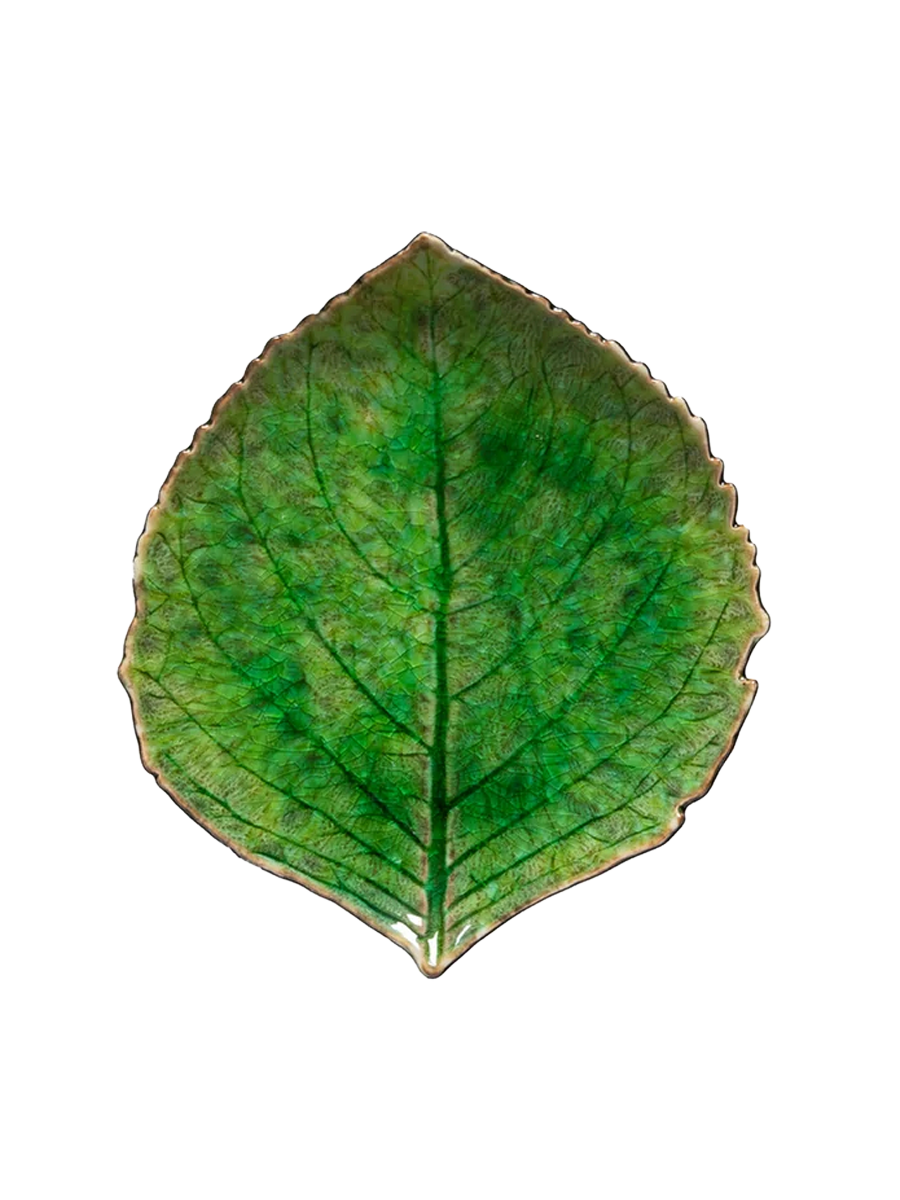 
Handmade Bread Plate "Riviera Hydrangea Leaf" - Tomate