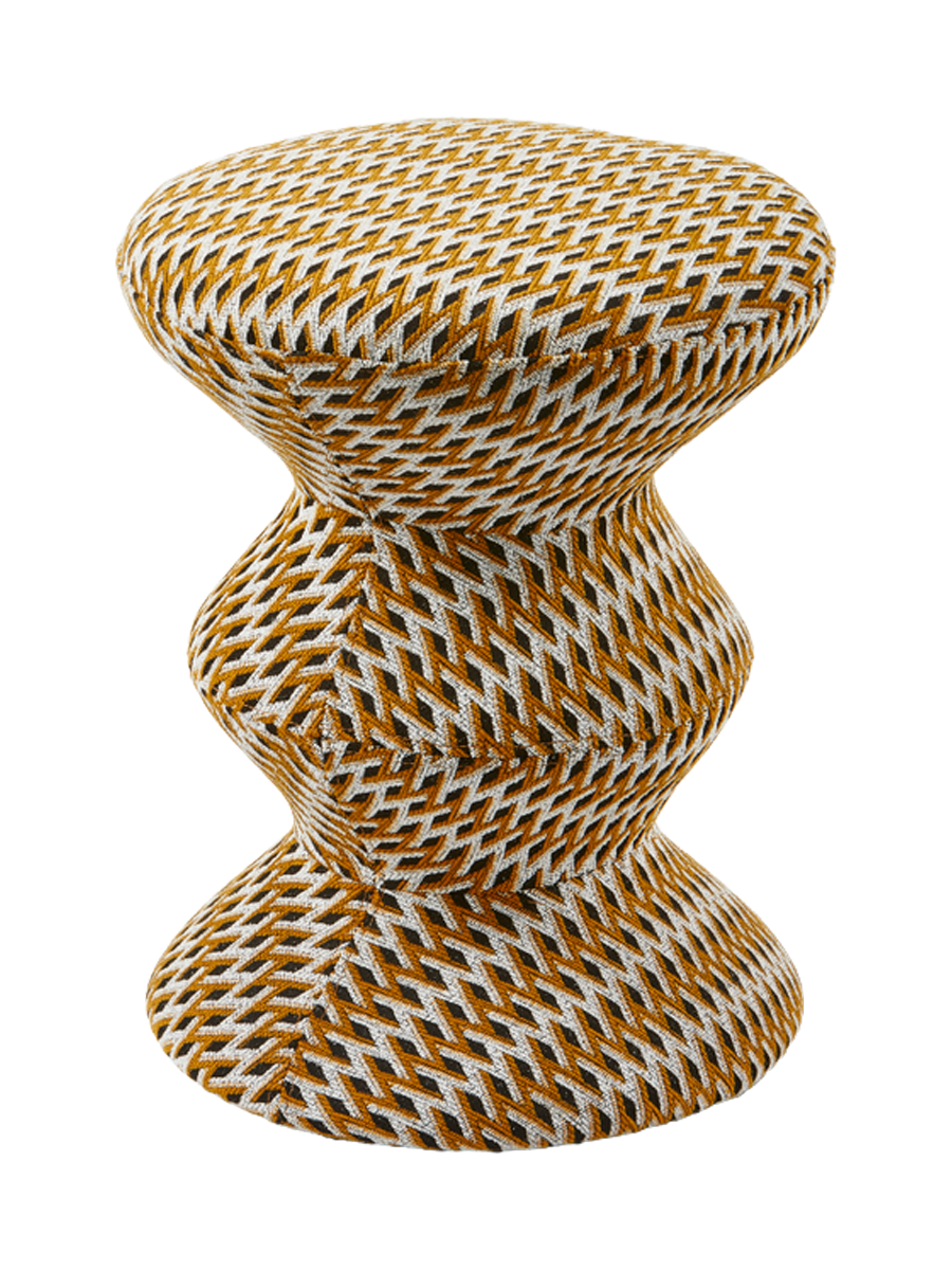 
"Zig Zag Soft" Design Stool - Multicolor Yellow