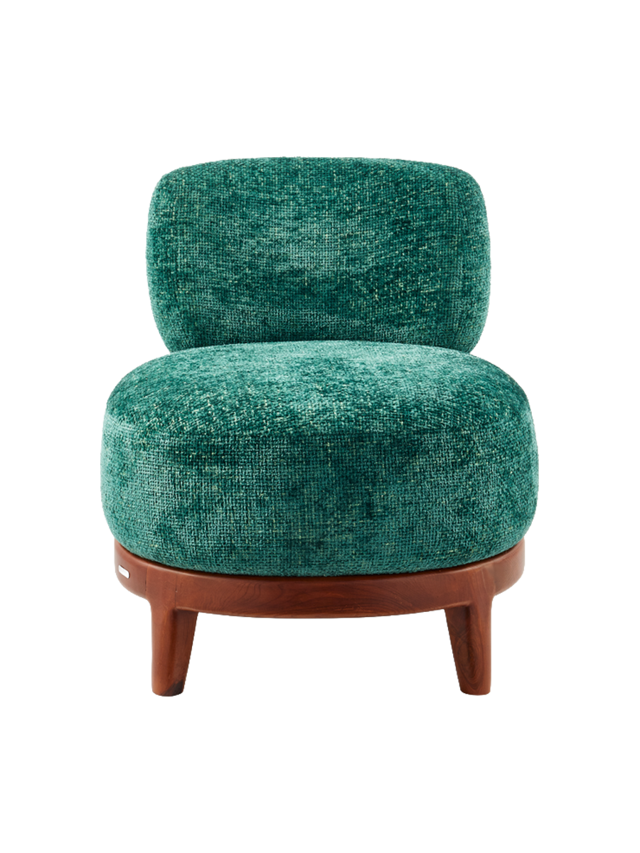 
Solid Design Lounge Chair "Fizz" - Chenille Green