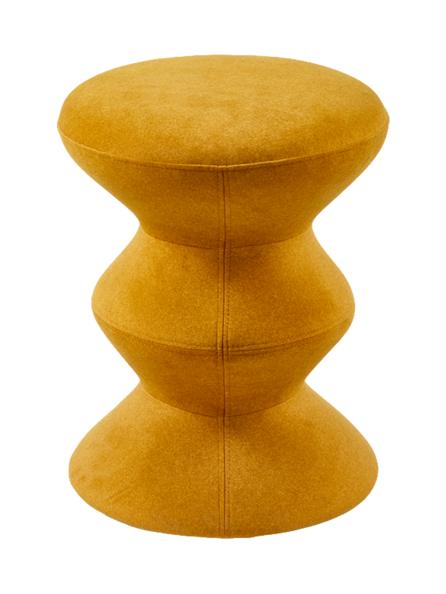 
"Zig Zag Soft" Design Stool - Mustard yellow