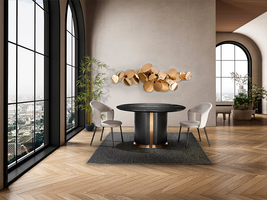 
Round marble-look designer dining table “Zolo” Ø 135 cm
