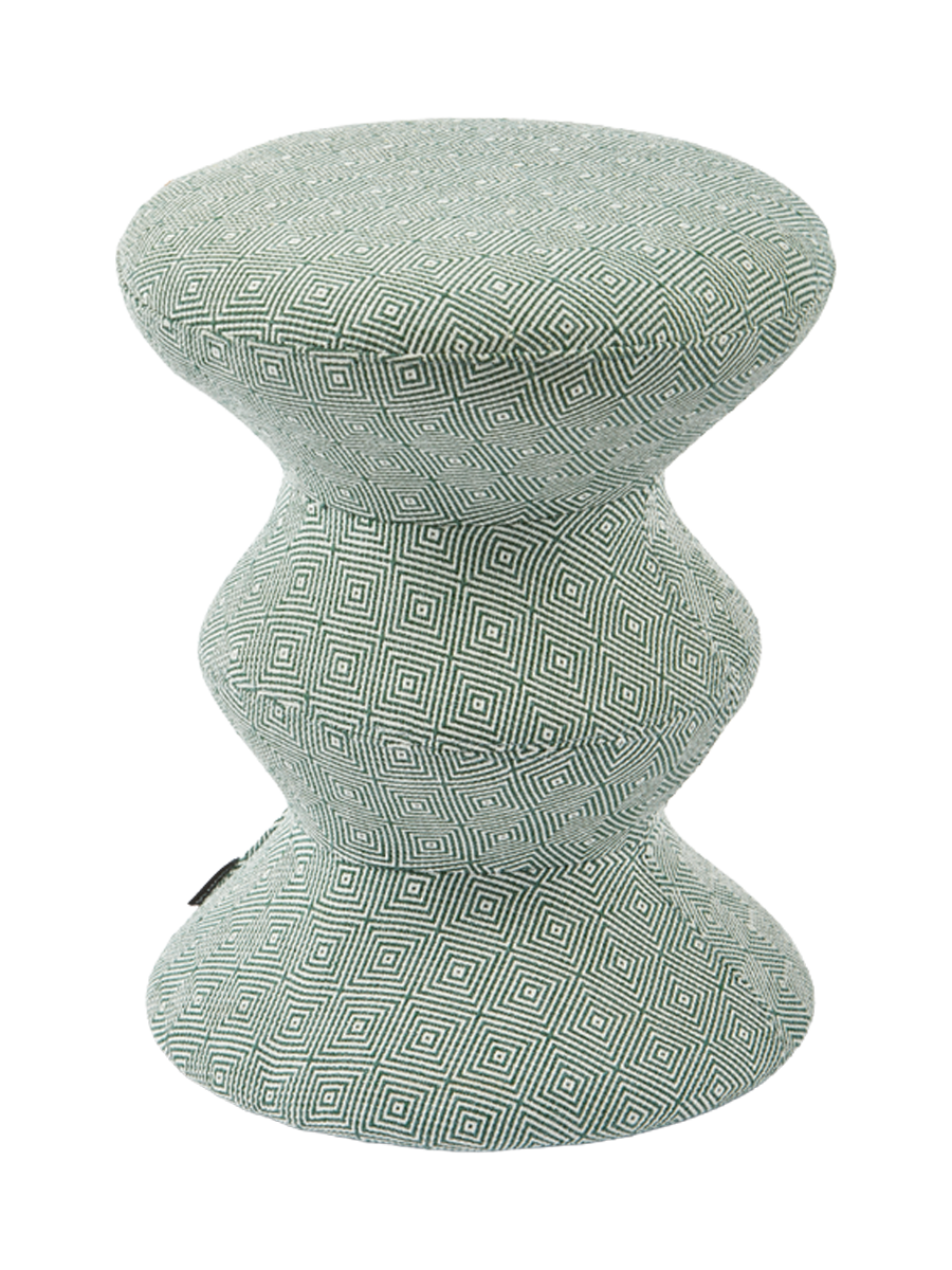 
"Zig Zag Soft" Design Stool - Soft Green