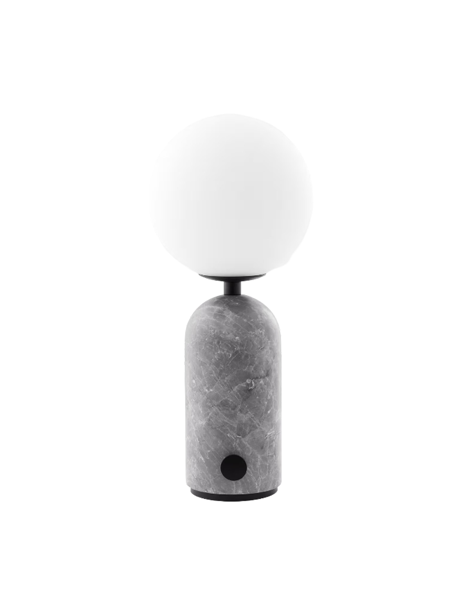
Lampe de table design à LED portable « Torrano » avec socle en marbre - marbre gris