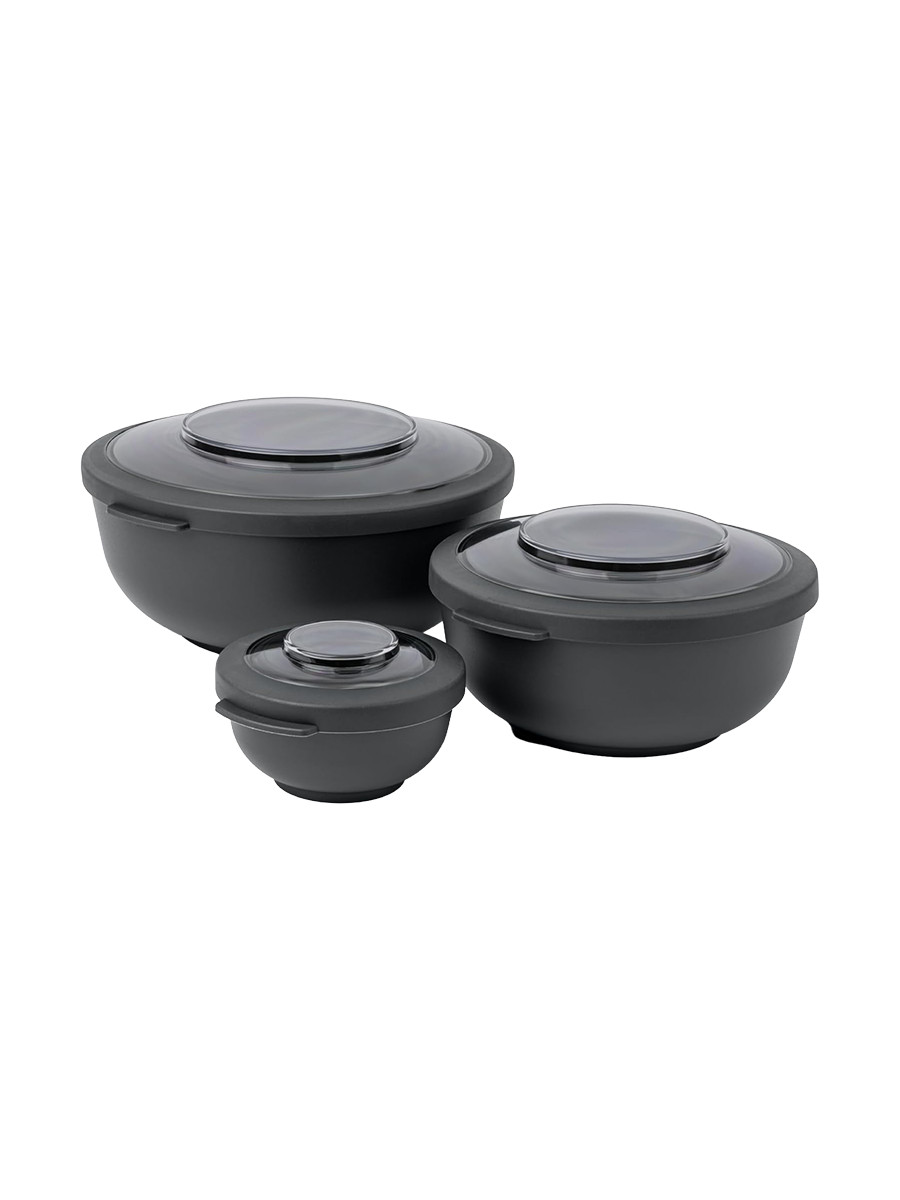 
Set of 3 Food Storage and Preservation Bowls "Tylla" - Anthracite